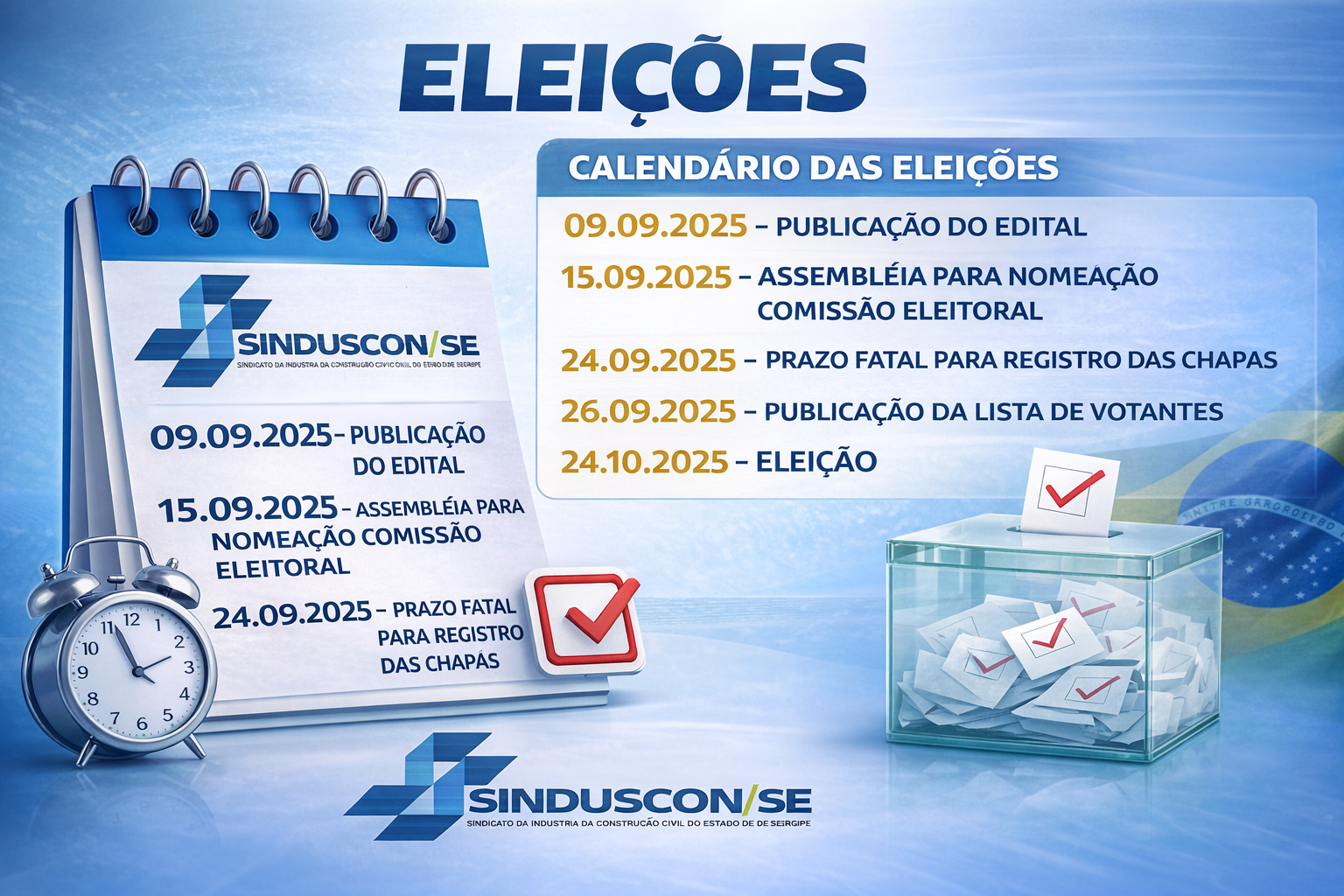 CALENDÁRIO ELEITORAL 2025